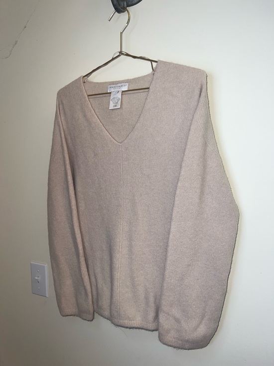Bianco & Blu Alpaca Wool Blend Sweater Made In Italy Beige V Neck M - Picture 3 of 8